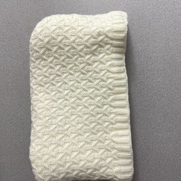 Man of Aran Neck Warmer Ivory Acrylic Cable Knit Lined Outdoors * - Picture 6 of 7